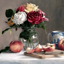 Схема вышивки «Розы и персики»