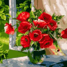 Схема вышивки «Маки.»