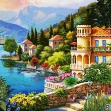 Схема вышивки «пейзаж.»