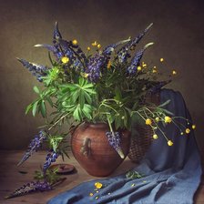 Схема вышивки «Люпины и лютики»