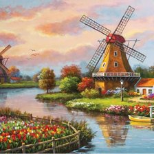 Схема вышивки «Ветряная мельница»