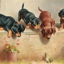 Схема вышивки «Таксы»