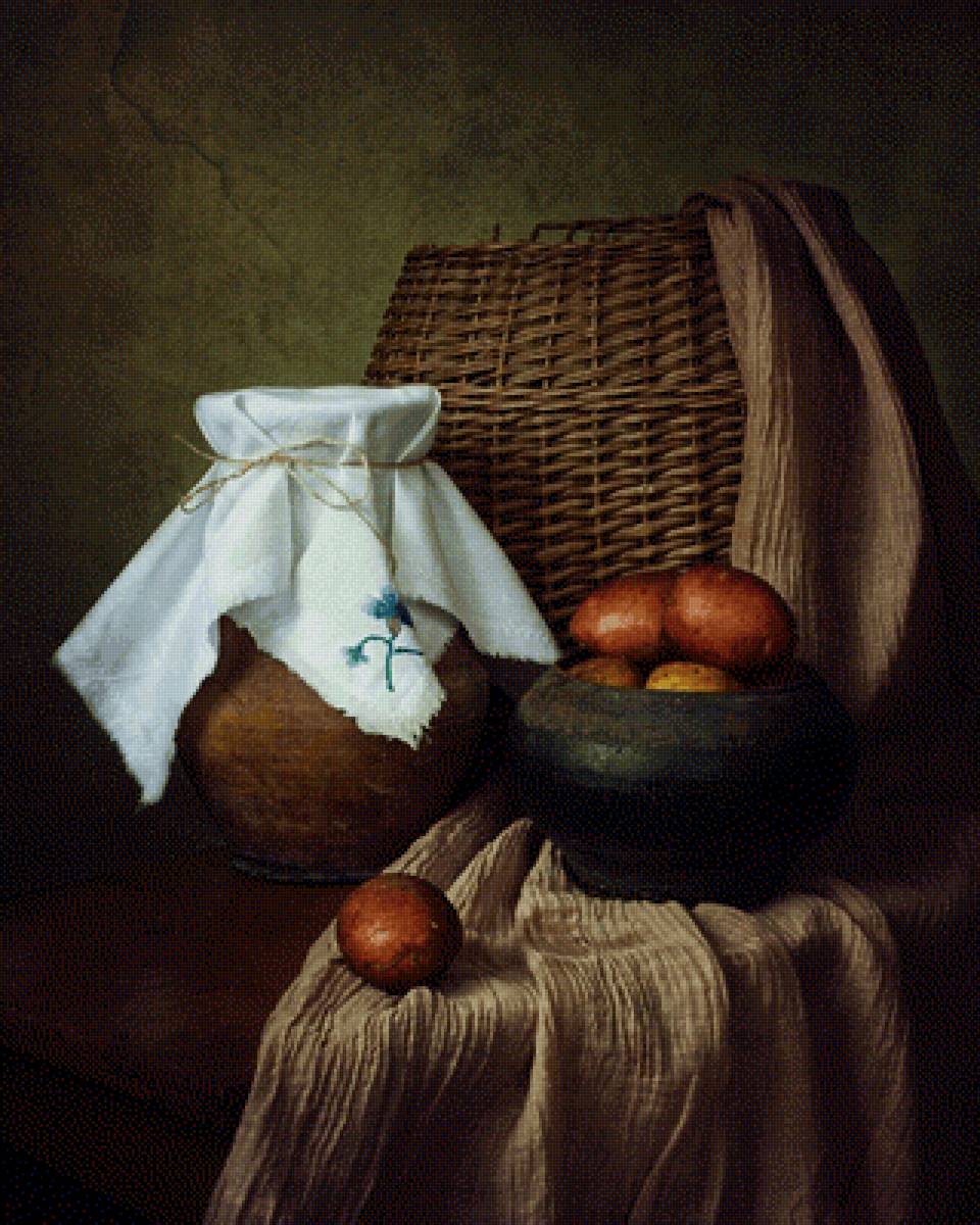 Про картошку - корзина, картошка, натюрморт - предпросмотр