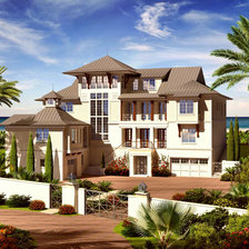 Схема вышивки «Дом мечты у моря»