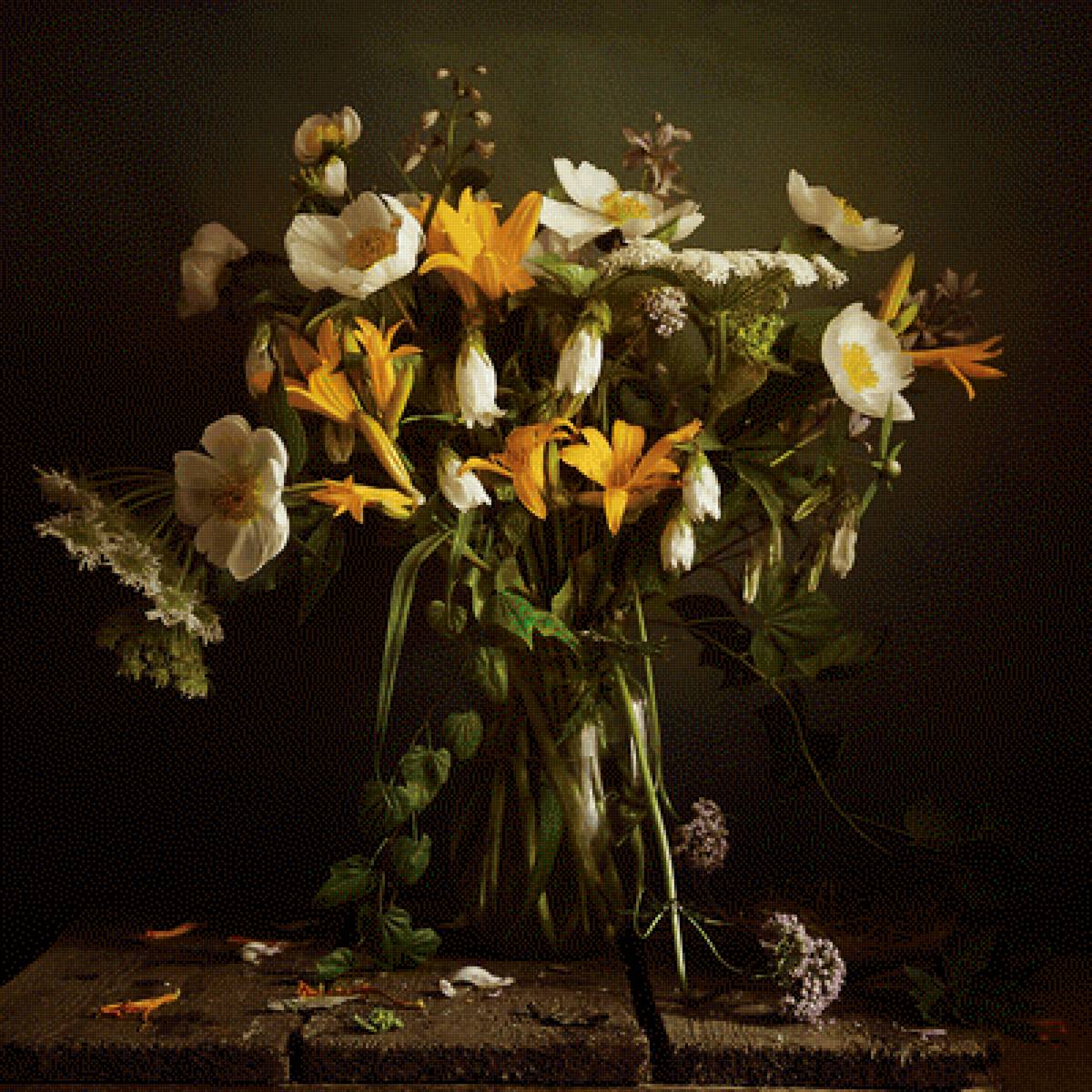 Яркое лето - букет, пионы, лето, лилии, цветы, натюрморт - предпросмотр