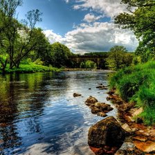 Схема вышивки «Река и лес»