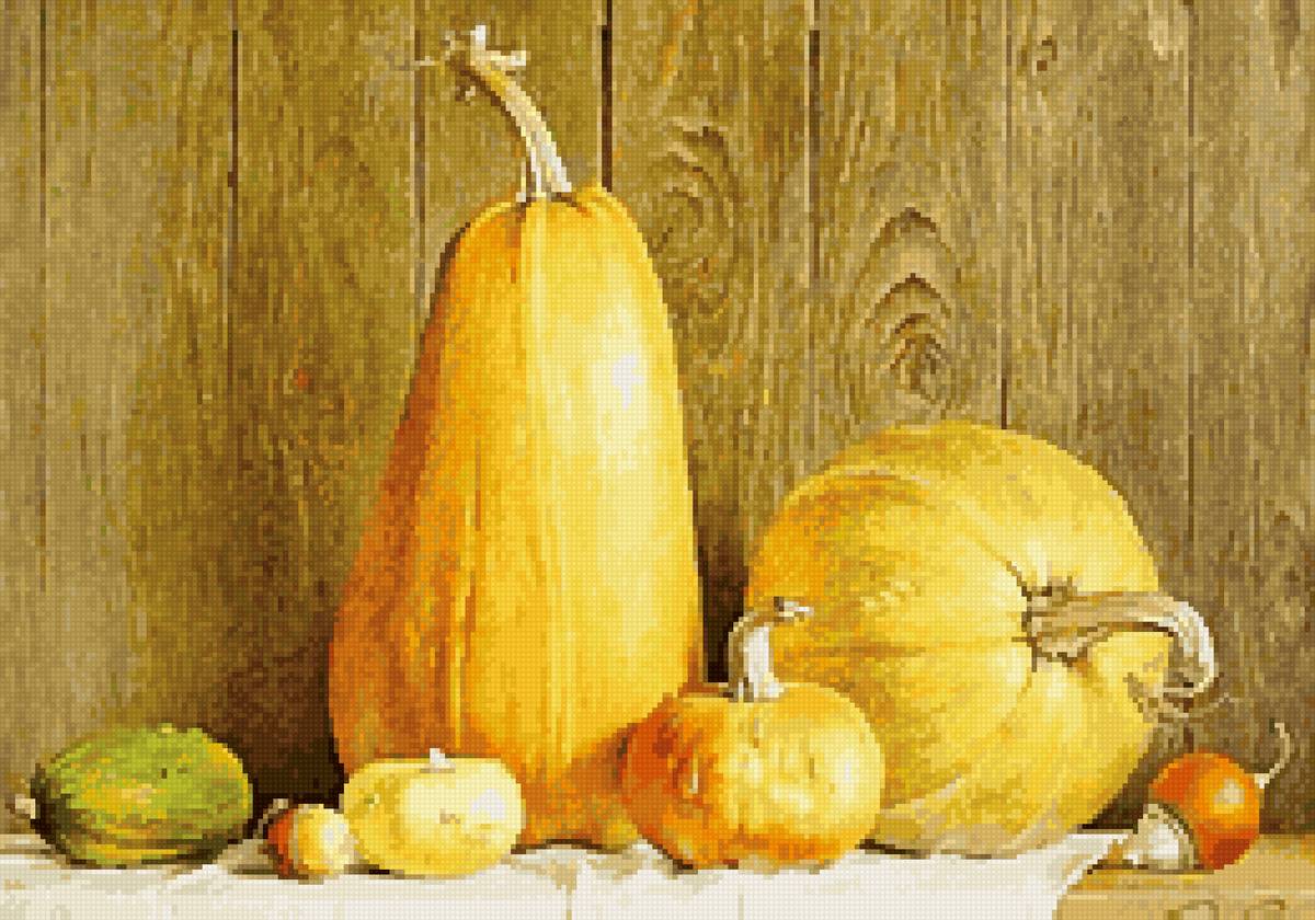 По картине Николая Рыжего Тыквы - кухня, осень, тыква, натюрморт, картина - предпросмотр