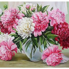 Схема вышивки «пионы в вазе»