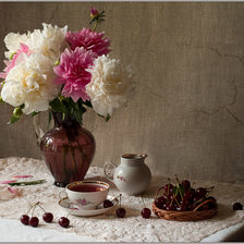 Схема вышивки «Пионы»