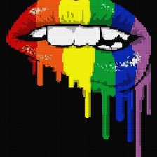 Схема вышивки «губы»