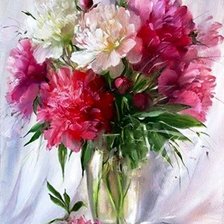 Схема вышивки «Букет пионов»