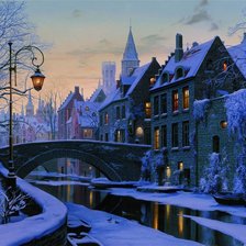 Схема вышивки «Зимний вечер в брюгге»