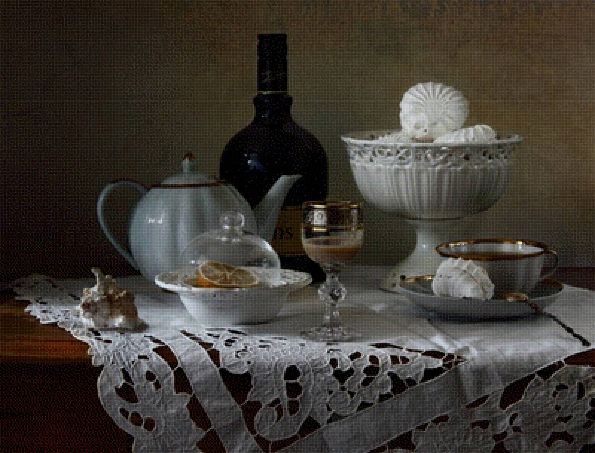 Чай с зефиром - зефир, натюрморт, чай - предпросмотр