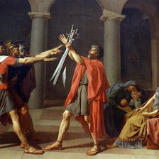 Схема вышивки «Клятва Горациев, Жак Луи Давид»