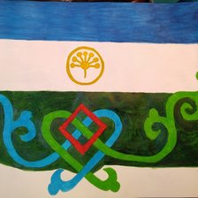 Схема вышивки «флаг республики башкорт и орнамет башкортов»