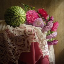 Схема вышивки «Астры и арбуз»