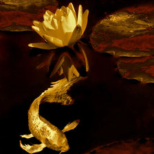 Схема вышивки «Золотая рыбка»