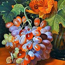 Схема вышивки «Йозеф Хольстейн. Виноград и улитка.»