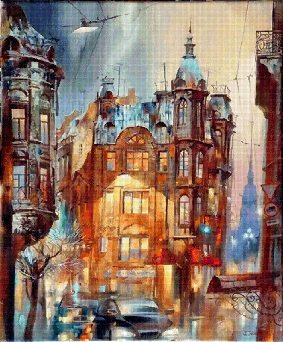 Петербург. Худ. Славинский Иван Ефимович - славинский, петербург, городской пейзаж - предпросмотр