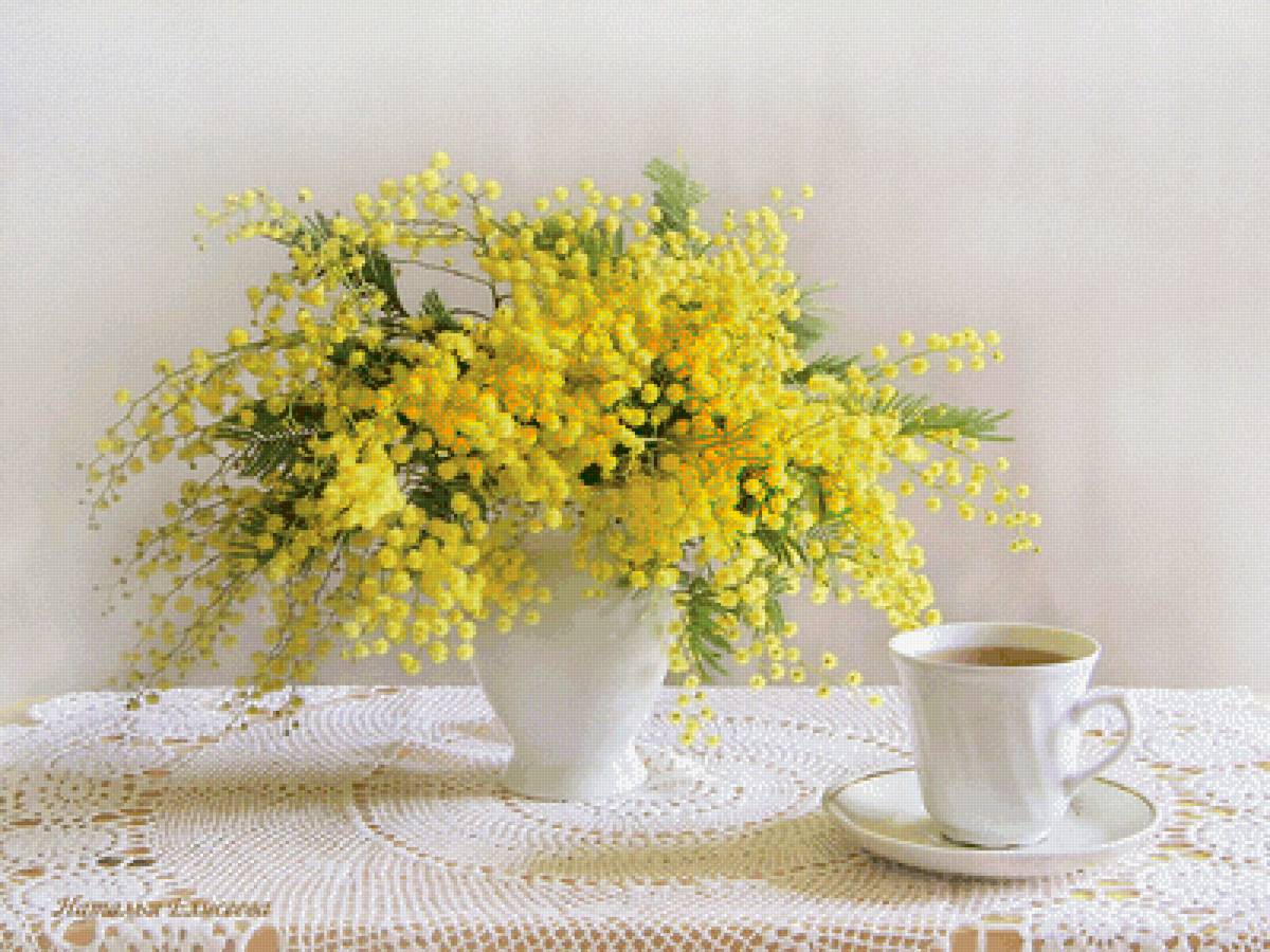Мимоза - букет, мимоза, цветы, натюрморт, весна - предпросмотр