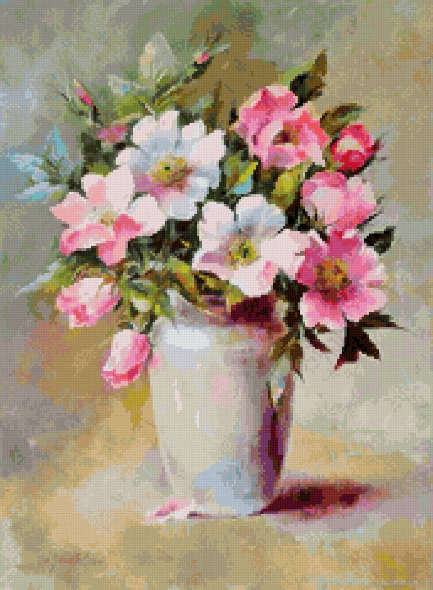 Энн Коттерилл. Букет - энн коттерилл, до 240 крестиков, букет - предпросмотр