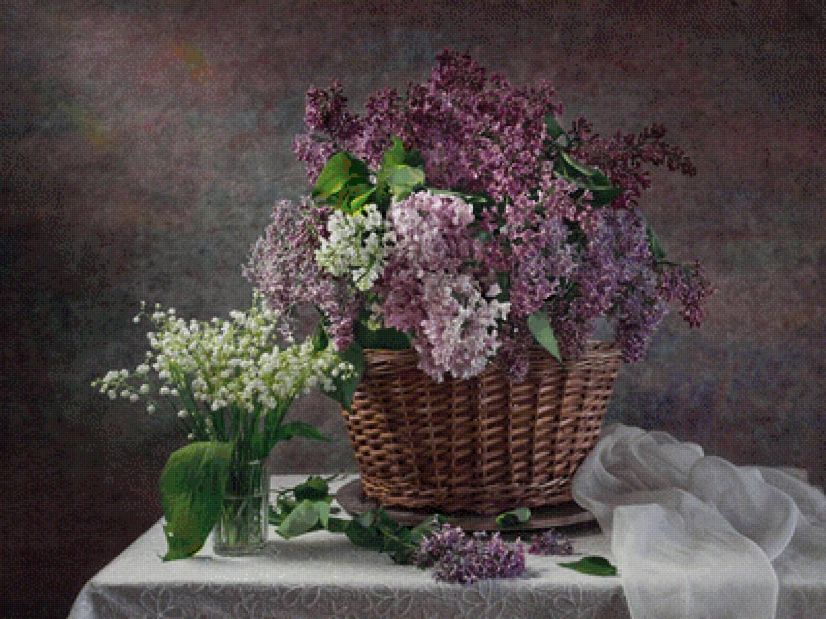 Весна - весна, натюрморт, сирень, букет, ландыши, цветы - предпросмотр