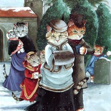 Схема вышивки «Котосемейство»