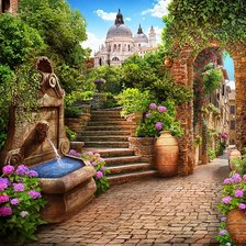 Схема вышивки «Итальянский дворик»