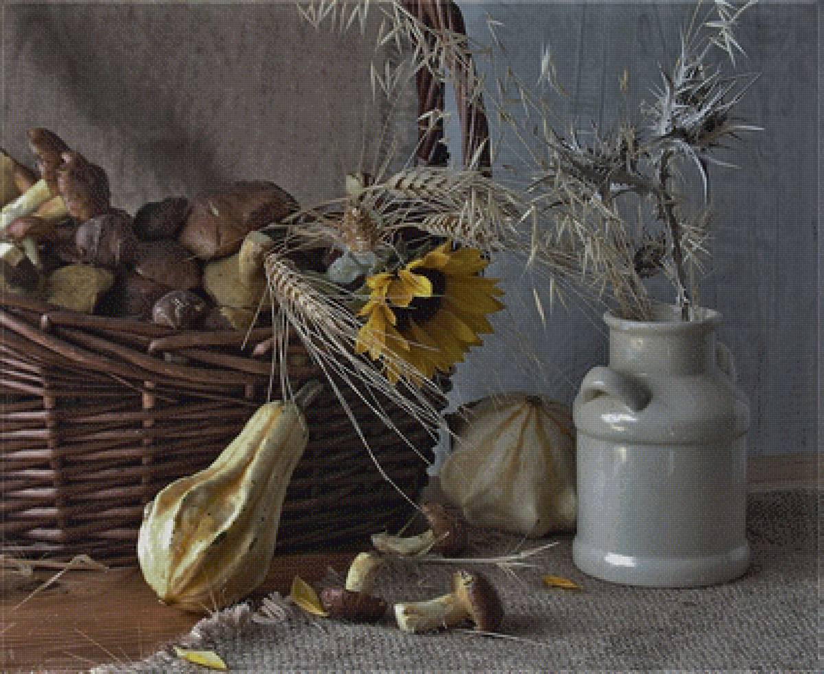 №2526633 - тыква, грибы, подсолнух, натюрморт - предпросмотр