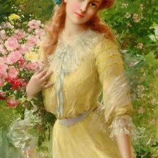 Схема вышивки «girl in yellow dress»