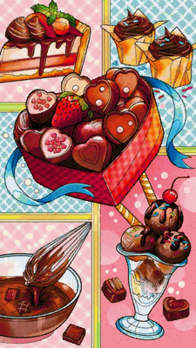 Сладости - конфеты мороженое пирожное шоколад кексы - предпросмотр