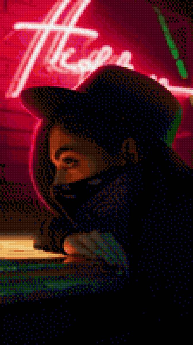 Девушка в шляпе - бар, неон, девушка - предпросмотр