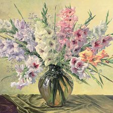 Схема вышивки «Нил Мари Фрош. Гладиолусы.»