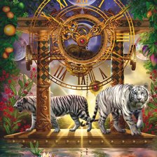 Схема вышивки «тигры»