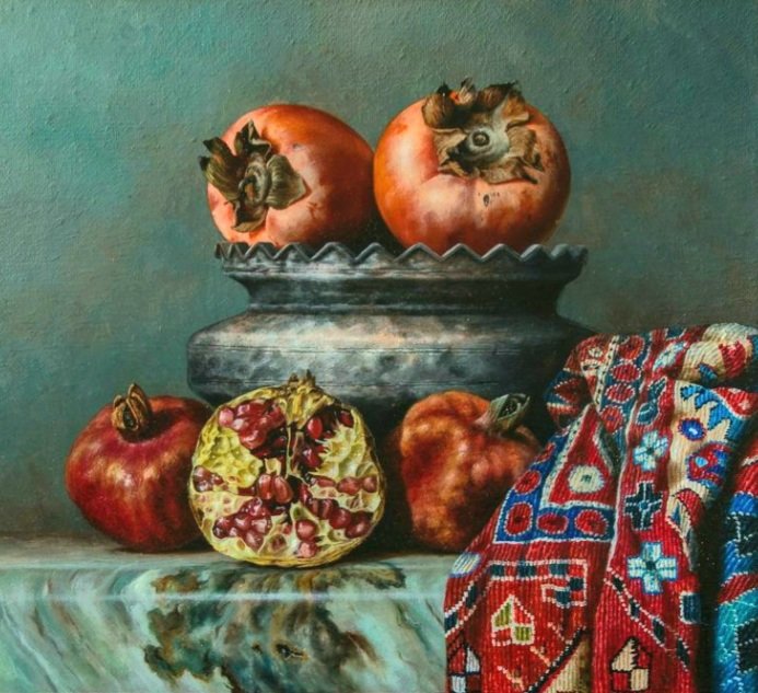 Натюрморт - ковер, фрукты, натюрморт - оригинал