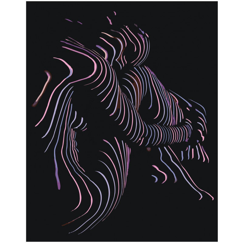 Девушка в ночи - полоски, ночь, девушка - оригинал