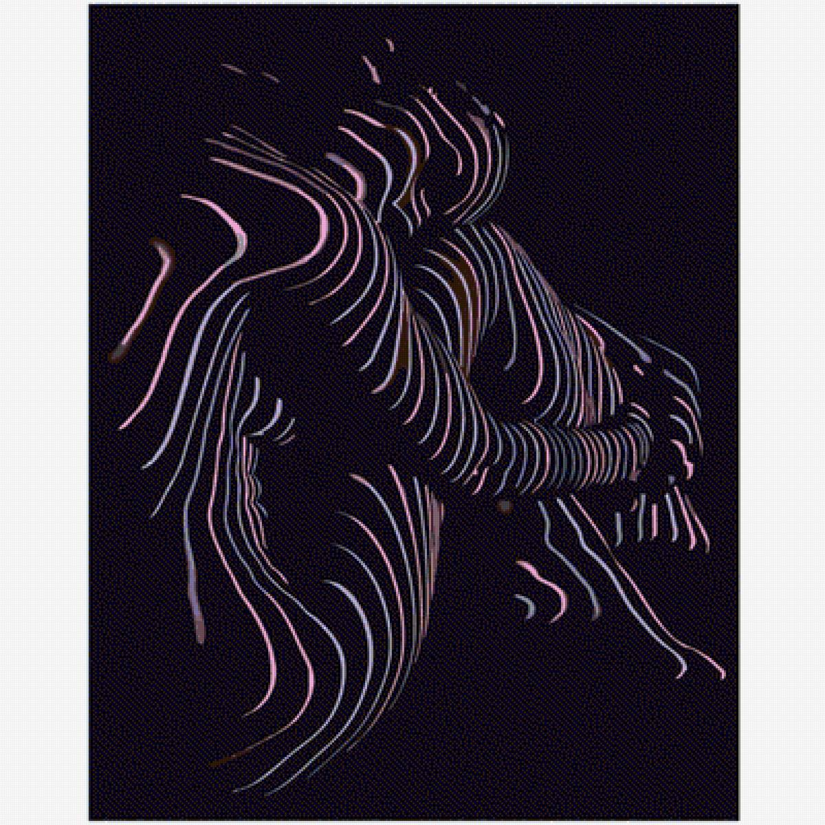 Девушка в ночи - девушка, ночь, полоски - предпросмотр