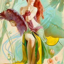 Схема вышивки «Девушка с веером»