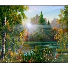 Схема вышивки «утро туманное»