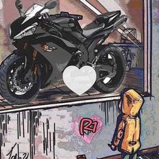 Схема вышивки «мотоцикл»