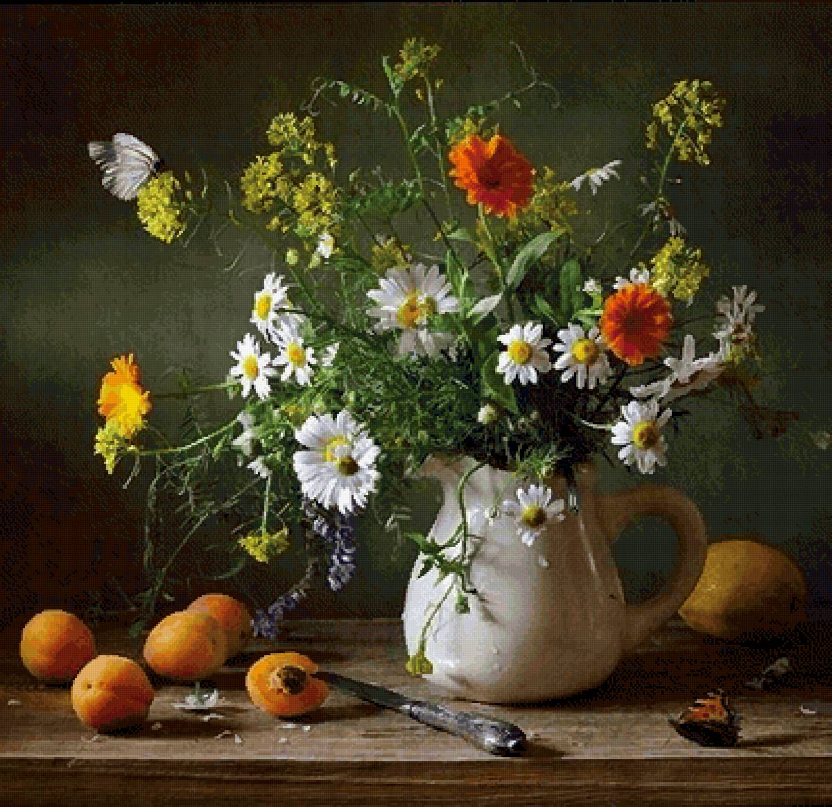 Натюрморт - натюрморт, букет, цветы, ромашки - предпросмотр