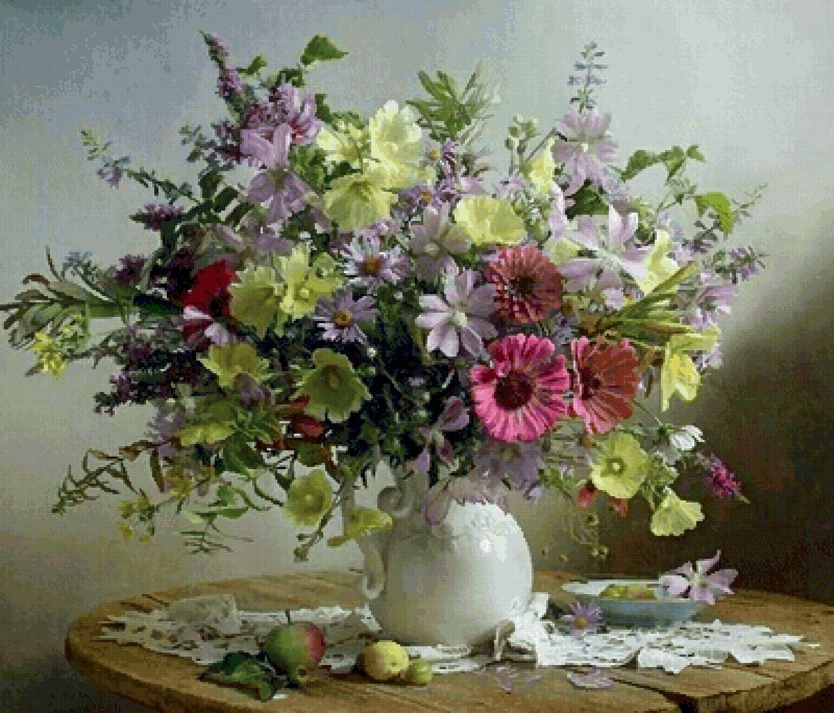 Натюрморт летний - цветы, букет, натюрморт - предпросмотр