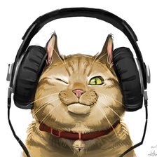 Схема вышивки «Котик в наушниках»