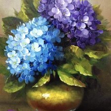 Схема вышивки «букет из гортензий»