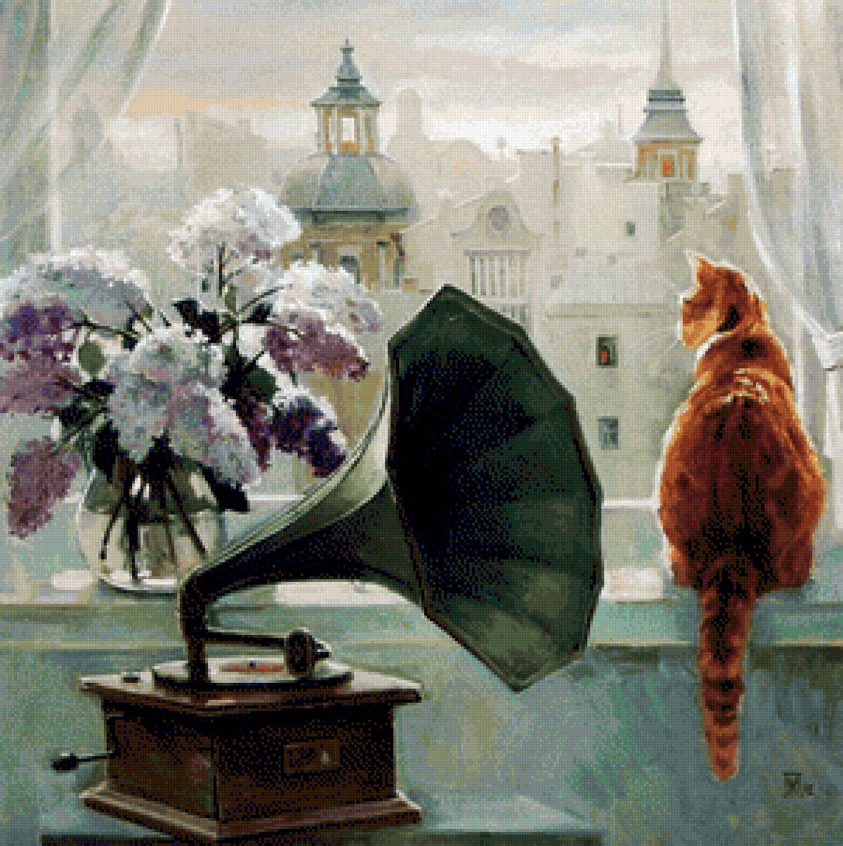 Кошка на окошке - котики - предпросмотр