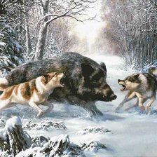 Схема вышивки «Boar hunting»