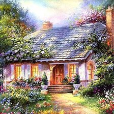 Схема вышивки «Джим Митчелл. Сказочные домики.»