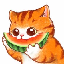 Схема вышивки «Котик и арбузик»