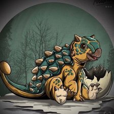 Схема вышивки «Динозавр»