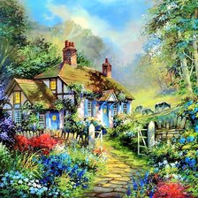 Схема вышивки «Сказочные домики»